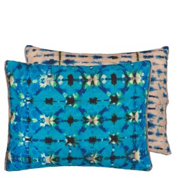 SHIBORI COBALT COTTON CUSHION CCDG1388