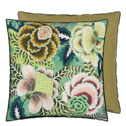 ROSE DE DAMAS JADE COTTON/LINEN CUSHION CCDG1456