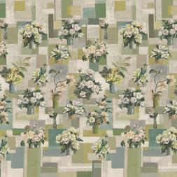 Celadon Vase Grasscloth in celadon (wallpaper) PDG1205/01
