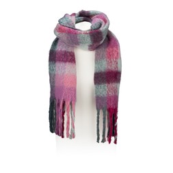 50064569-Scarf-Woven-Check-Teal-Pink(A-White)