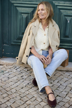 Cropped Trench Jacket £65 & Straight Leg Jeans £40.- (Available from July)
