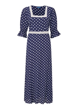 Lace Trim Maxi Dress Navy Spot £55 (Available from August)