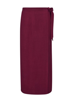 Mock Wrap Linen Blend Midi Skirt Ruby £39 (Available from July)