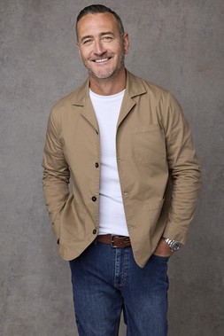 Signature Lightweight Poplin Overshirt Camel £45, Short Sleeve Crew Neck Base Layer Top White £14, & Signature Ultimate 4-Way Stretch Straight Fit Jeans Indigo £40- EMBARGOED UNTIL 20TH AUGUST 2026