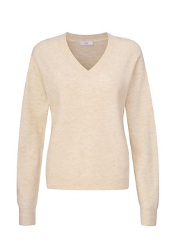 Fine Knit V Neck Jumper Cream £32