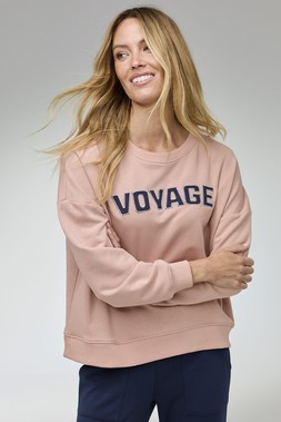 Ladies Slogan Sweatshirt, Pink Blush, £32 - Available from 28th December