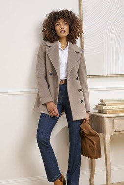 Wool Look Pea Coat Mink £75 AD12493