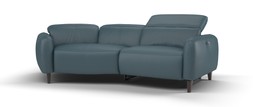 Larson 3 Seater Asymmetric Sofa in Trusty Matt Leather Steel Blue, £2,099