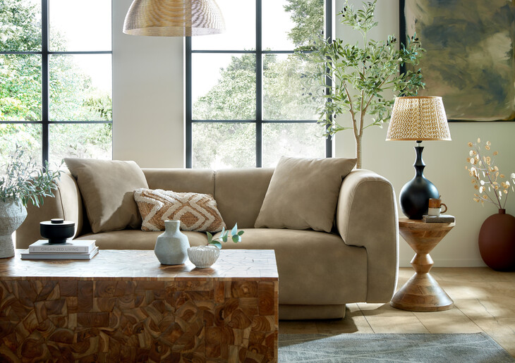 sofology-nuvole 2 seater in lifestyle mottled fabric latte- 1099.ref1959914