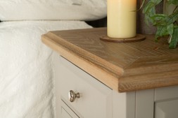 Bellevue Light Grey 3 Drawer Bedside Table - RRP €549 NOW €249