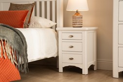 Alaska White 3 Drawer Bedside Table - RRP €339 NOW €189