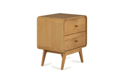 Poe Oak 2 Drawers Bedside Table - RRP €799 NOW €499