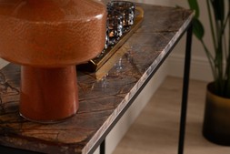 Industrial Console Table Brown Marble RRP €499 NOW €325