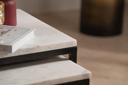 Industrial Square Nest of Tables White Marble RRP €299 NOW €199