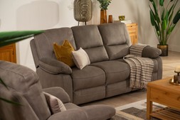 Houston Light Grey Fabric 3 Seater Sofa RRP €1099 NOW €699