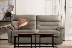 Pearson Grey Leather 3 Seater Electric Recliner Sofa RRP €3,399 NOW €1,749