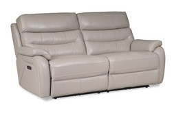 Pearson Grey Leather 3 Seater Electric Recliner Sofa RRP €3,399 NOW €1,749