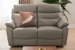 Pearson Grey Leather 2 Seater Electric Recliner Sofa RRP €3,199 NOW €1,549