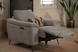 Oliveira Grey Fabric Armchair Electric Recliner with Head Tilt RRP €1949 NOW €1099