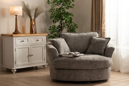 Dove Grey Swivel Armchair 0001 CC RRP €999 Now €649