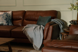 Bianca Brown Leather 3 Seater Sofa RRP €2,499 Now €1,399