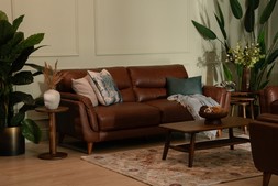 Bianca Brown Leather 3 Seater Sofa RRP €2,499 Now €1,399