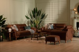 Bianca Brown Leather 3 Seater Sofa RRP €2,499 Now €1,399