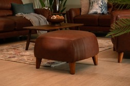 Bianca Brown Leather Footstool RRP €749 Now €449