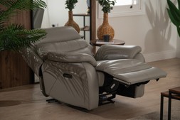 Pearson Grey Leather Armchair Electric Recliner - RRP €1999 (NOW €999)