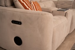 Savoy Cream Fabric 4D Cinema 2 Seater Electric Recliner Sofa with Bluetooth Speakers - €5299 NOW €2999