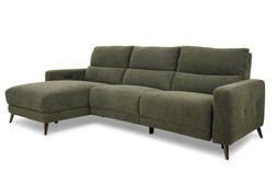Reno Green Fabric LHF Electric Recliner with Sliding Chaise Sofa - RRP €3999 NOW €2299