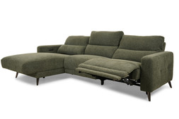 Reno Green Fabric LHF Electric Recliner with Sliding Chaise Sofa - RRP €3999 NOW €2299