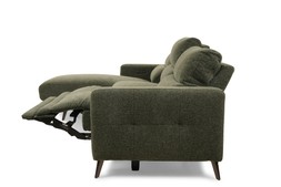 Reno Green Fabric LHF Electric Recliner with Sliding Chaise Sofa - RRP €3999 NOW €2299