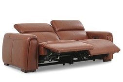Muse Brown Leather 2.5 Seater Heated Seats Electric Recliner Sofa - RRP €4799 NOW €2699