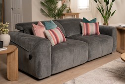 Serene Grey Fabric 2.5 Seater with Electric Sliding Chaise - RRP €3699 NOW €1999.