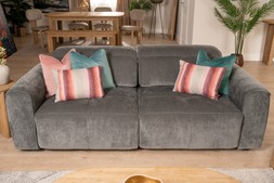 Serene Grey Fabric 2.5 Seater with Electric Sliding Chaise - RRP €3699 NOW €1999.