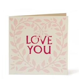 Square Card Love You Wreath