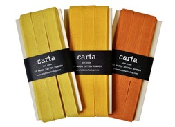 Italian Cotton Ribbons in Yellow and Orange