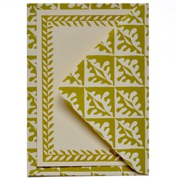 Set of Notecards and Envelopes Oak Leaves Sap Green
