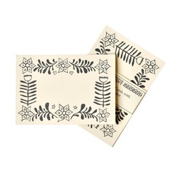 10 Small Cards with Patterned Border in Blue-Black