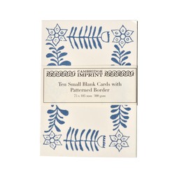 10 Small Cards with Patterned Border in Blue