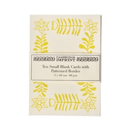 10 Small Cards with Patterned Border in Yellow
