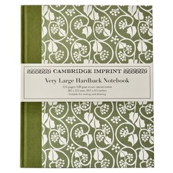 Very Large Hardback Notebook Small Ivy Stripe Sage Green