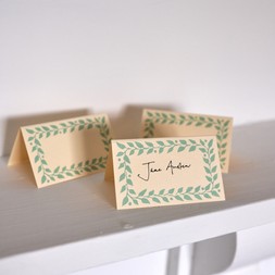 Pack of Twelve Aquamarine Place Cards