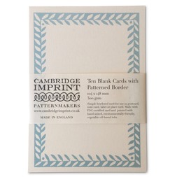 Ten Postcards with Patterned Border in Aquamarine