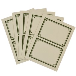 Packet of 10 Self-Adhesive Labels with Bottle Green Border