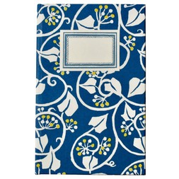 Lined Hardback Notebook in Ivy Deep Marine Blue and Acid Yellow