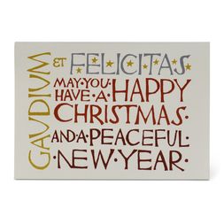Pack of Six Large Cards Christmas Lettering for Kettle's Yard