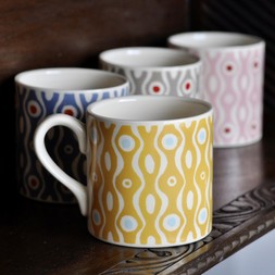 Mug Persephone Mustard and Pale Turquoise