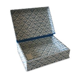 A5 Box File Oak Leaves Bright Blue